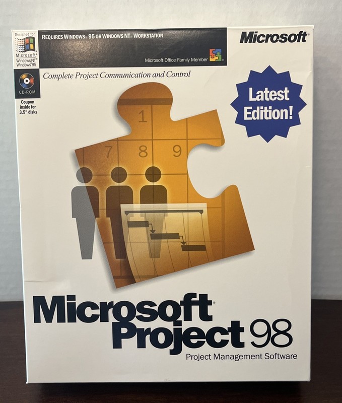 Microsoft Project 98 Latest Edition Project Management Software Windows 95 Or NT