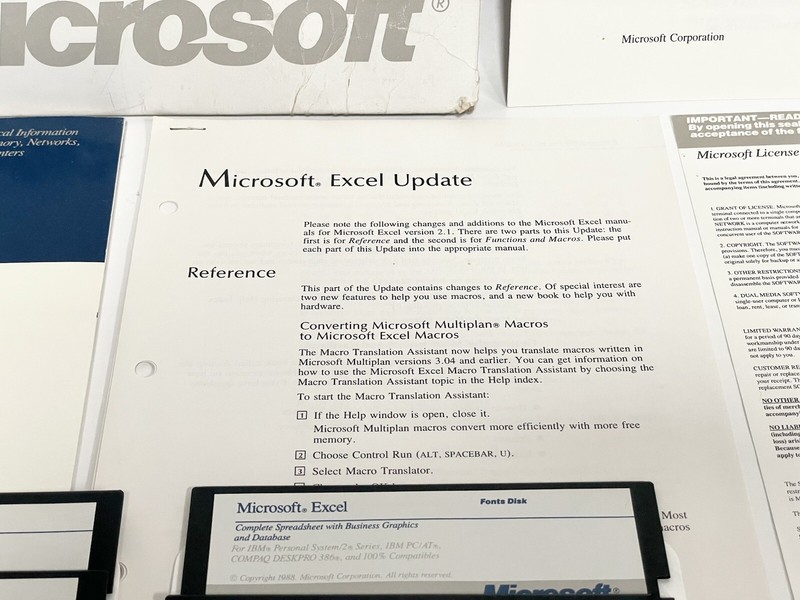 RARE Microsoft Excel Version 2.10 for IBM Personal System/2 + Inserts gallery