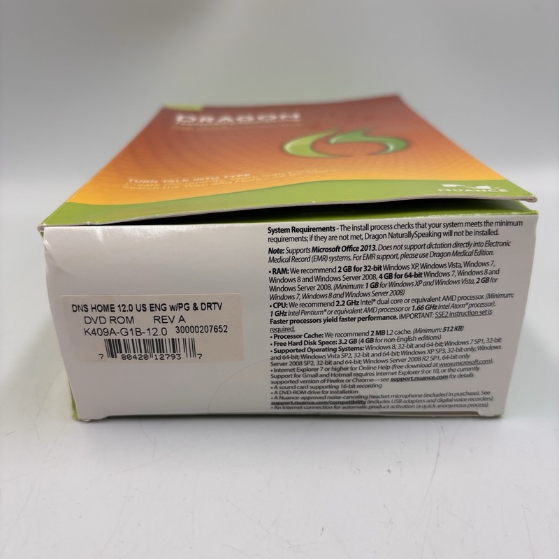 Dragon Naturally Speaking Home Edition version 12 Complete- New Open Box gallery