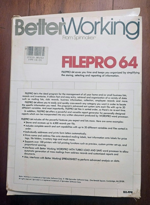 Better Working Spreadsheet Software by Spinnaker Commodore 64/128, Untested gallery