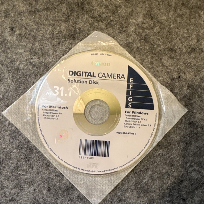 Canon Digital Camera Solution Disk Ver. 31.1 CD C84-1509 Windows Macintosh