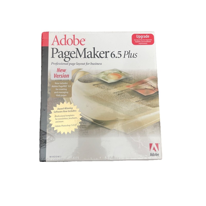 Adobe PageMaker 6.5 Plus (1999) Software Business Windows NEW Factory Sealed
