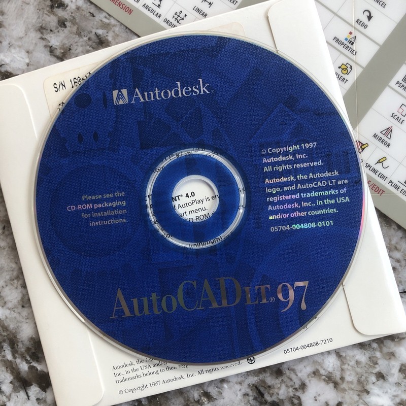 Autodesk AutoCAD LT 97 PC Vintage Software CD ROM Box & Learning Assistance Vtg gallery