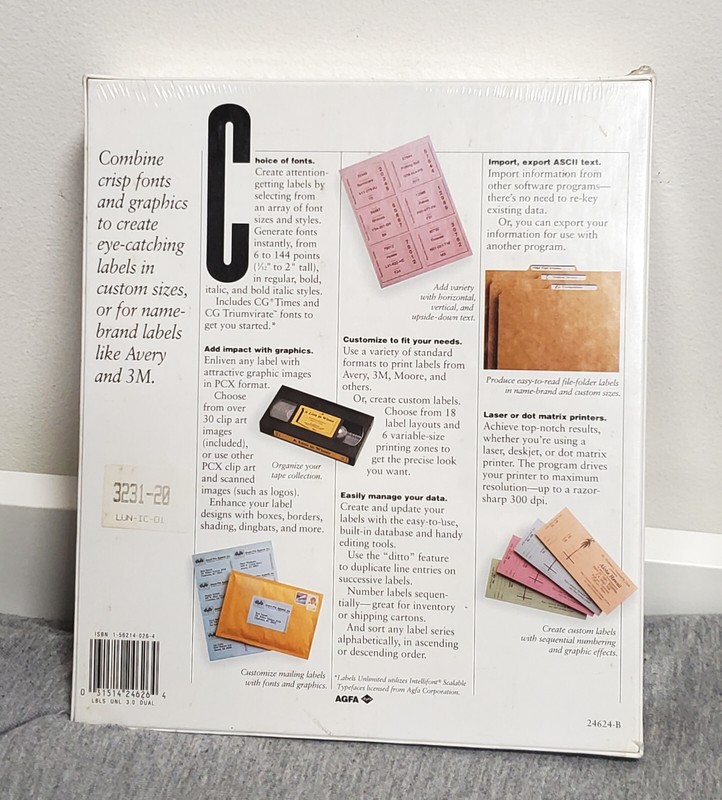 Labels Unlimited - DOS - factory sealed big box - vintage 5.25 3.5" floppy disks gallery