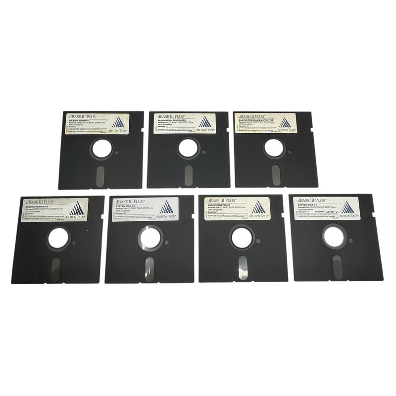 Ashton-Tate dBASE III Plus Data Management Software Ver 1.1 on Seven 5.25" Disks