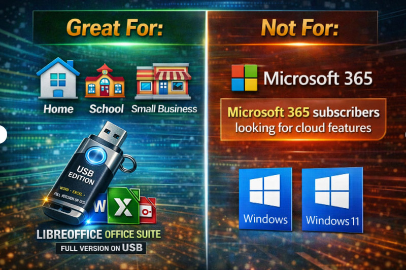 LibreOffice Office Suite USB | Opens DOCX XLSX PPTX | Offline No Subscription gallery
