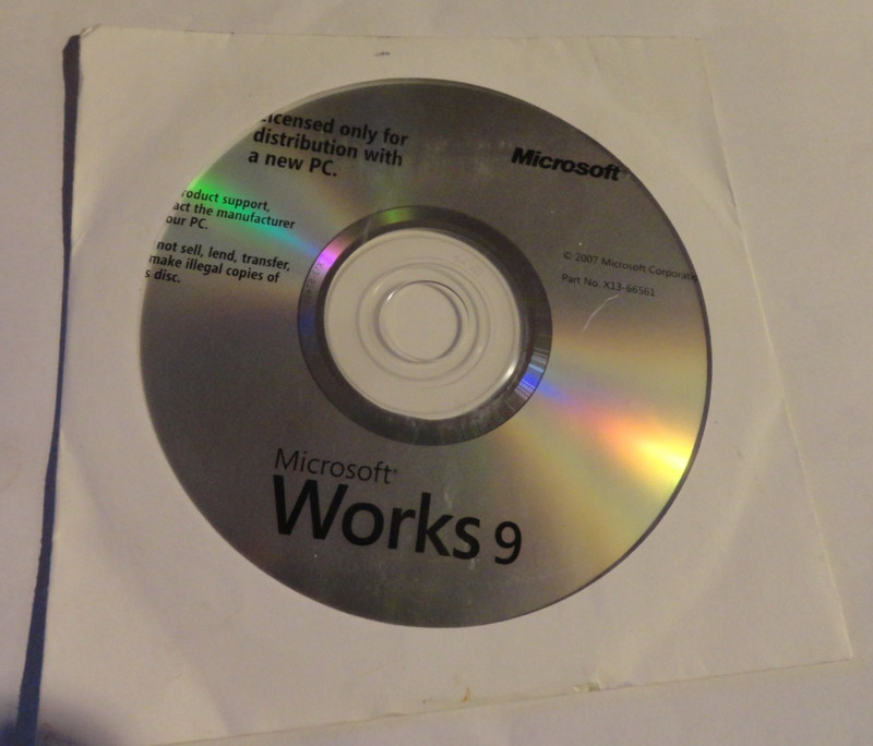 NEW! ASUS Microsoft Works 9 Installation CD Windows PC, 2007