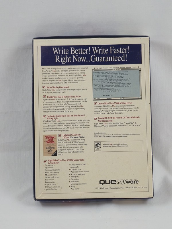 RIGHTwriterMAC Intelligent Grammar Checker Software for Macintosh Version 3.1 gallery