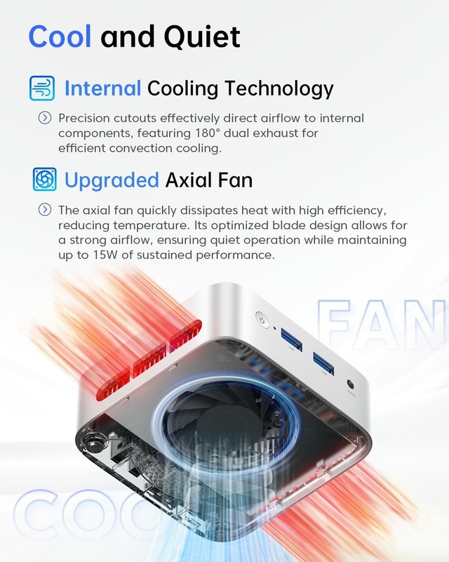 Mini PC Computer 16GB RAM 1TB SSD, Dual 4K Support, WiFi, Bluetooth, Small Deskt gallery