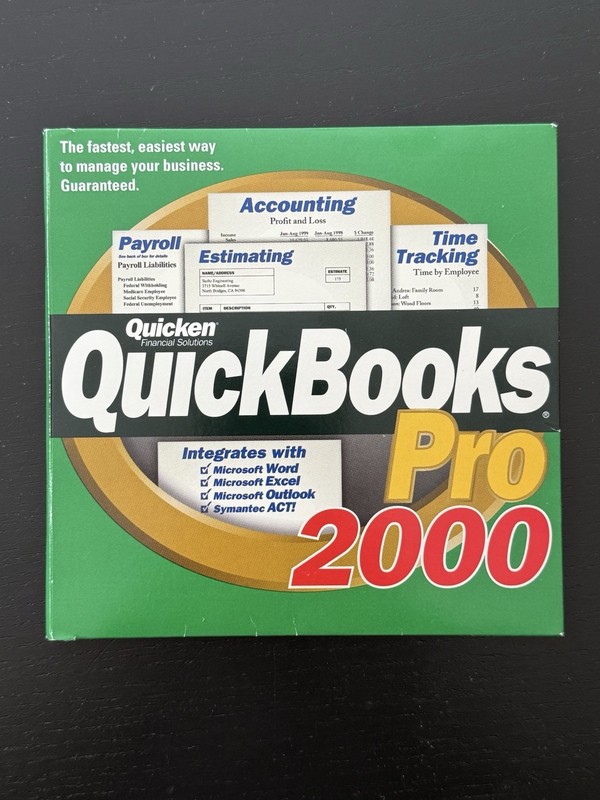 Quicken QuickBooks Pro 2000 for Windows Vintage Financial Services Software gallery
