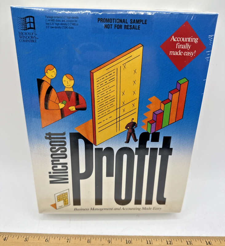 Microsoft Profit Business Management Accounting Software DOS Windows Rare SEALED