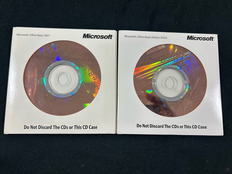 Microsoft Office 2003 & 2007 Basic Edition w/ Product Keys Lot Of 2