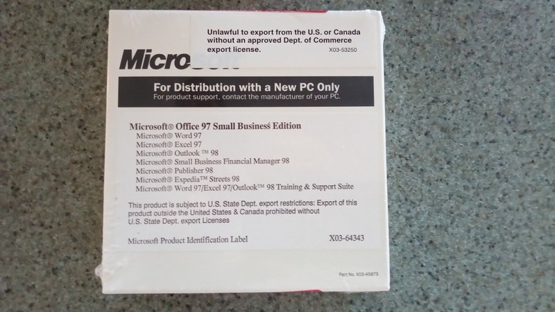 Microsoft Office 97 SMALL BUSINESS EDITION – 4 disc set. Sealed with COA