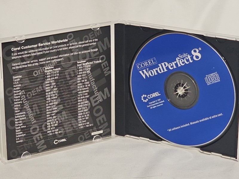 Corel Word Perfect Suite 8 (CD-ROM, 1997) w/ Maximizing Guide gallery