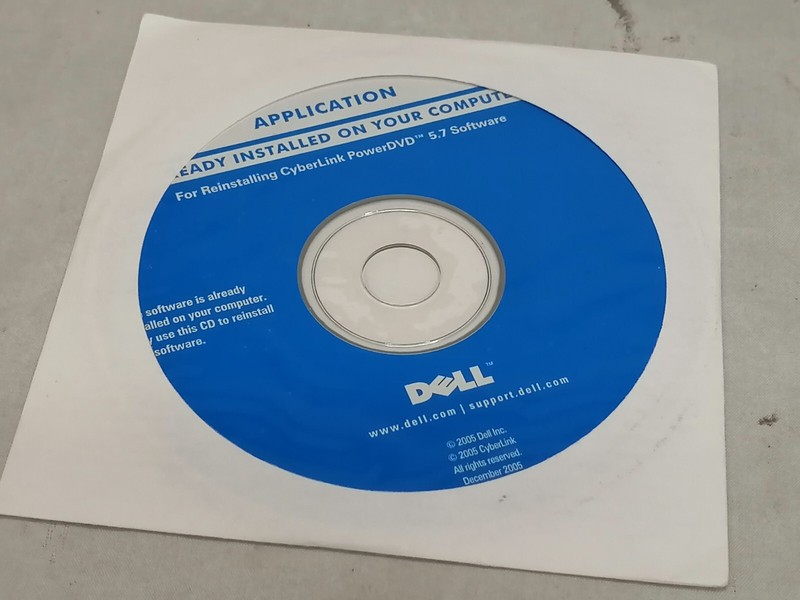 Dell CyberLink PowerDVD 5.7 Reinstallation Software Disc P/N: TH581