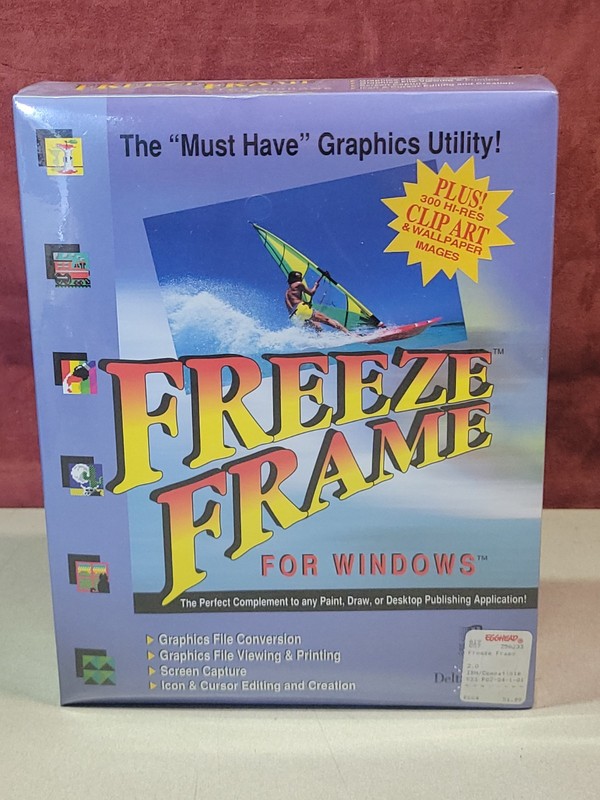 Freeze Frame Graphic & Clip Art Vintage Windows Software