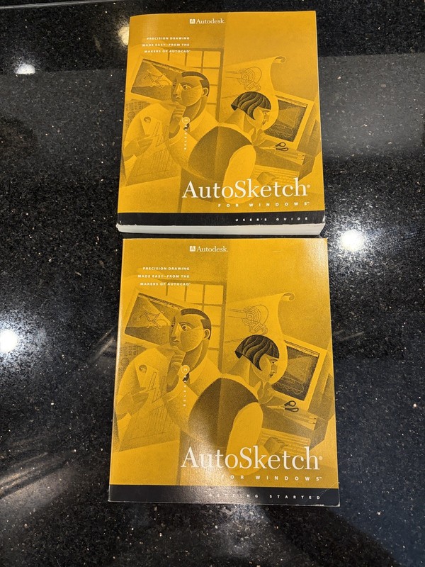 Rare Autodesk Autosketch CAD for Windows Original Software 3.5" Floppy Disk 1994 gallery