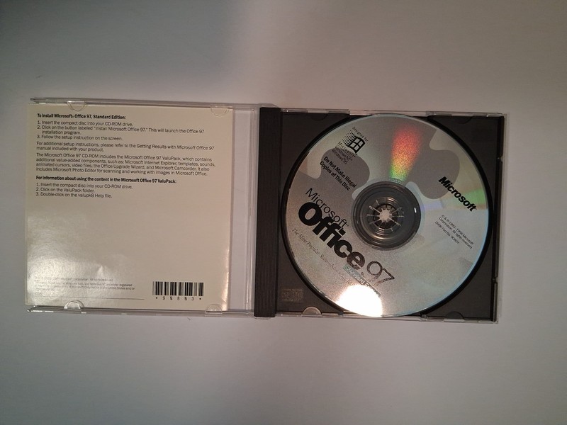 Microsoft Office 97 Standard Edition PC CD-ROM Software w CD Key on back of case gallery