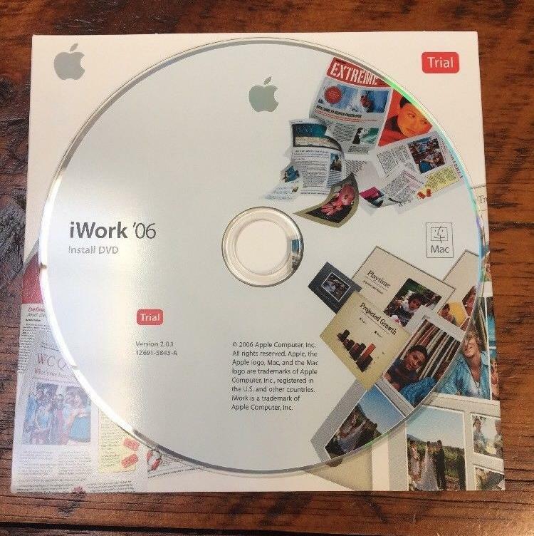 Macintosh iWork 06 v2.0.1 Pages Keynote Mac Install Software Disc DVD 2006