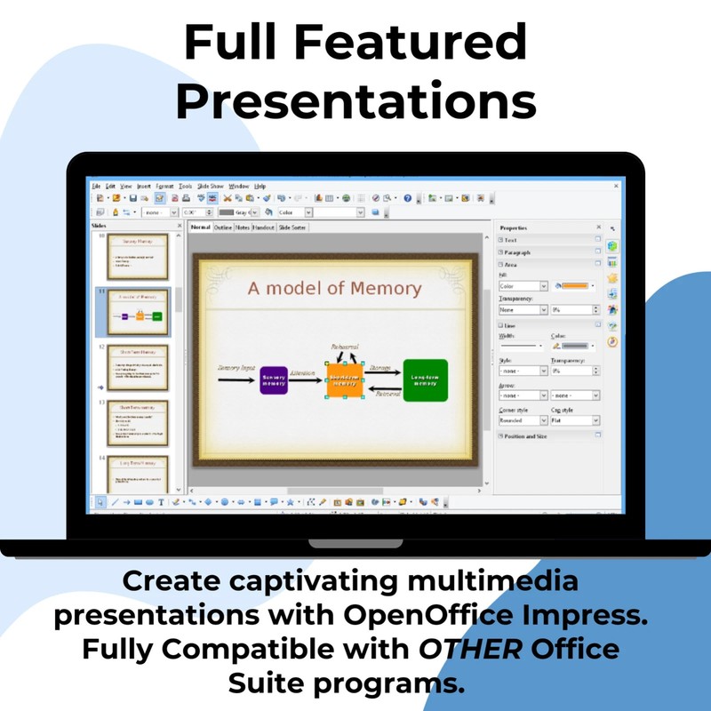 Open Office Home and Student for Windows Mac OS - Full 6 in 1 Office Suite, USB gallery