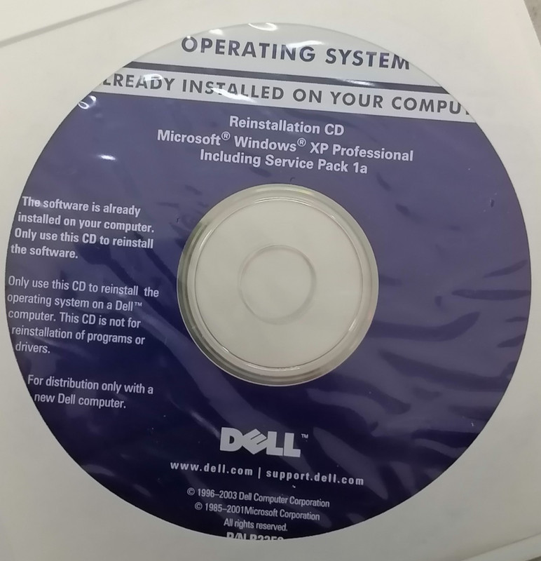 NEW Dell Reinstallation CD for Microsoft Windows XP Pro with SP 1a DP/N:0R2527