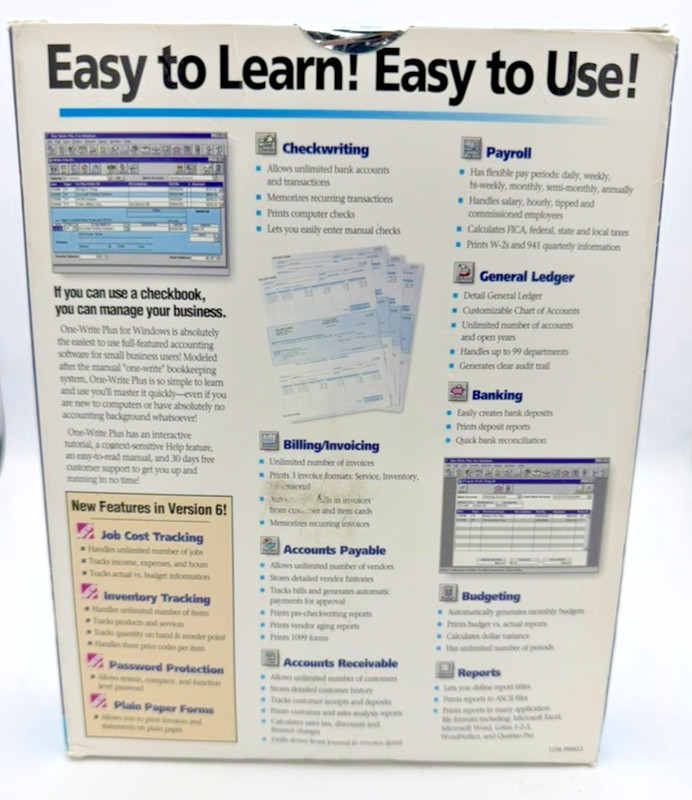 Vtg One-Write Plus v6.01 Accounting Payroll CD/Floppy PC Win 3.1/95 English ADP gallery
