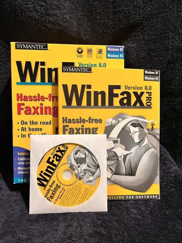 Symantec WinFax PRO Hassle Free Faxing Version 8 For Window 95 & NT ~ Vintage