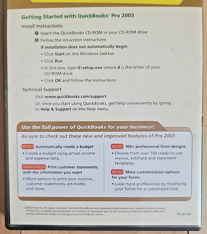 QuickBooks Pro 2003 Financial Software Small Business Win 98/2000/XP KEY S/N REA gallery
