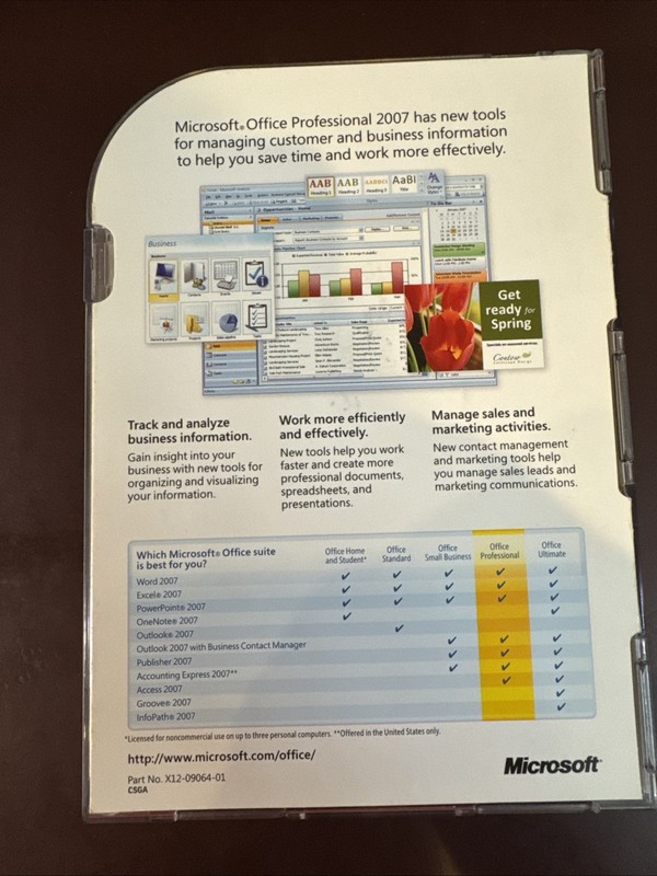 Official Microsoft Office Professional 2007 Upgrade w Product Key Pre-Owned gallery