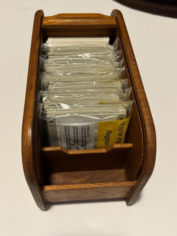 Vintage Microsoft Office 4.2.1 & Excel Mac Floppies + Teak Roll-Top Box gallery