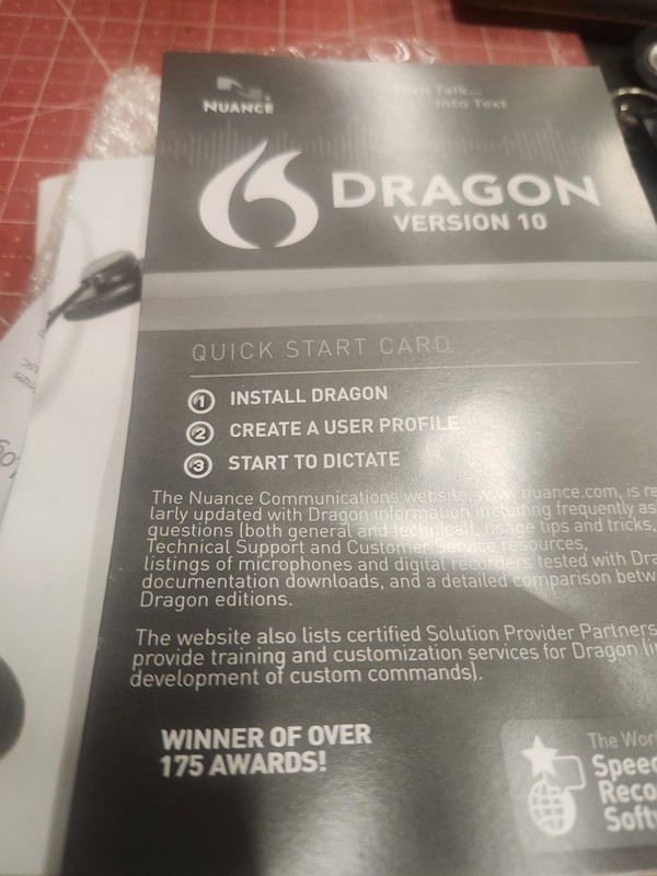 Dragon Natural Speaking 10 Mic CD Headset Voice Recognition USB NEW Open Box T19 gallery