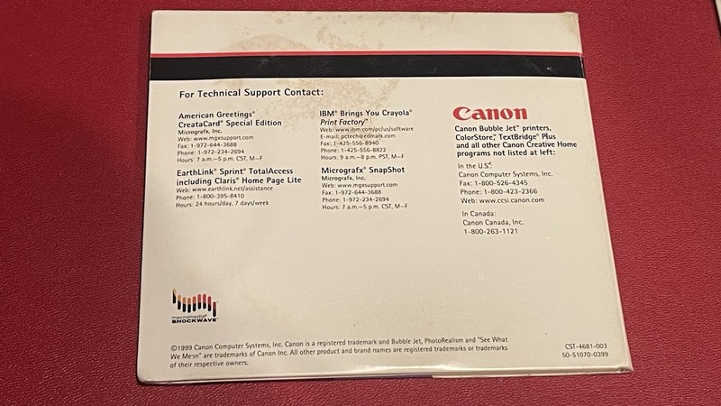 Canon Creative Home CD Printer Setup version 4.22h Cards Crafts Iron-ons Banner gallery