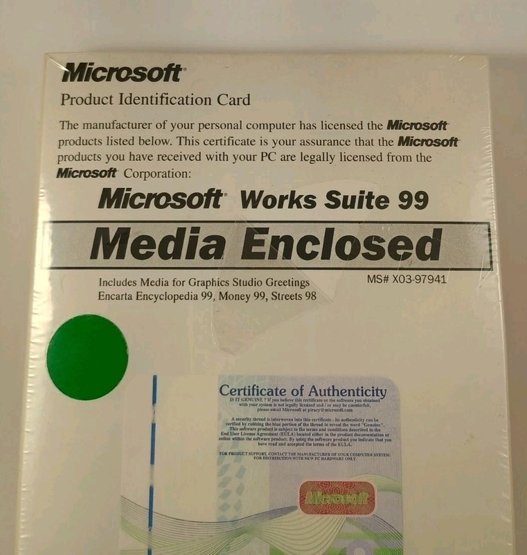 Microsoft Works Suite 99 Four Disc Set Brand New Sealed