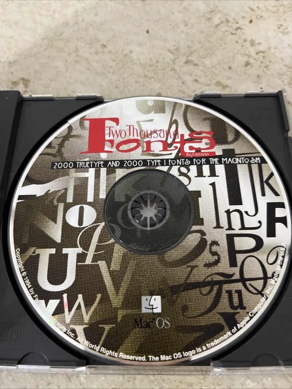 Two Thousand Fonts Fantazia Concepts 1994 CD-ROM gallery