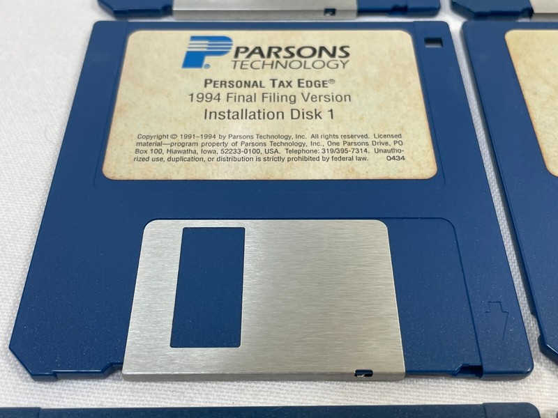 Vintage 1994 Parsons Technology Software State & Personal Tax Edge 3.5" Floppy 6 gallery