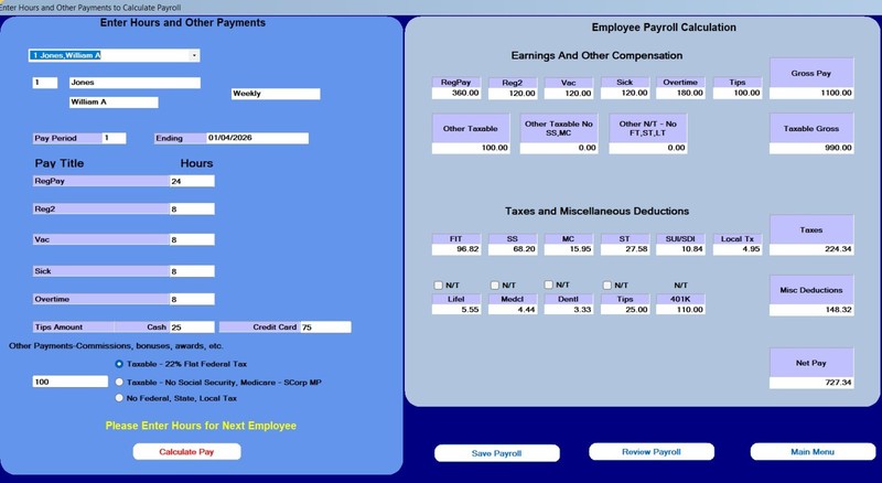 2024 TKT PAYROLL SOFTWARE - Flash Drive - Calculates Federal, State, & Local tax gallery