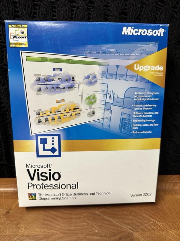 VINTAGE - Microsoft Visio Professional Version 2002 -Big Box Software PC Windows gallery