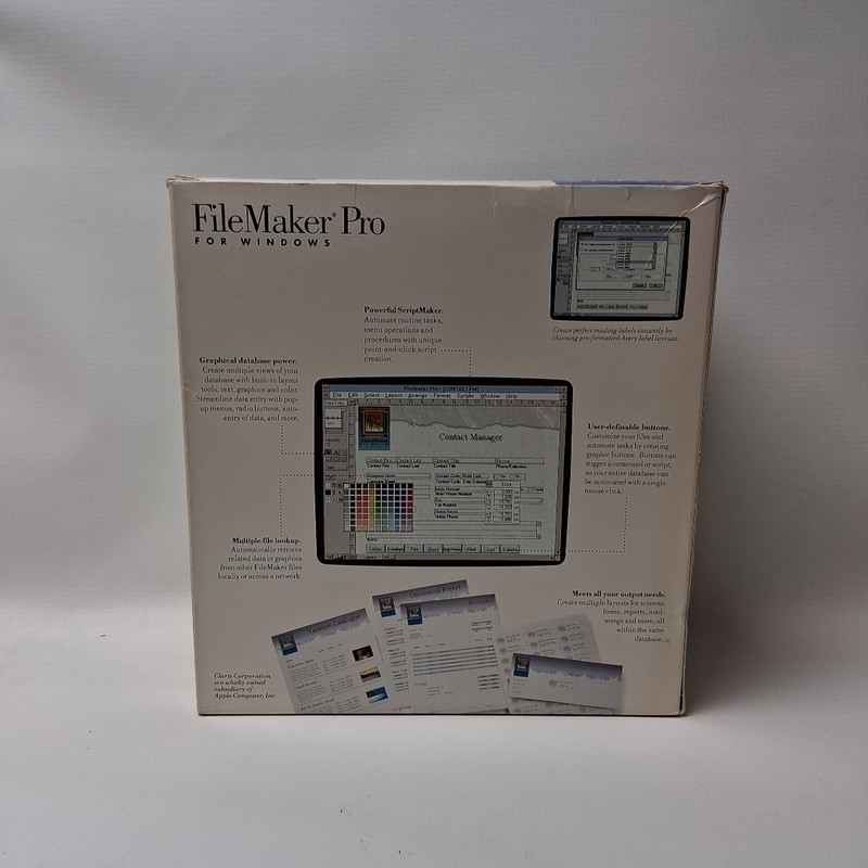 Vintage Claris FileMaker Pro 2.0 for Windows 3.0 gallery