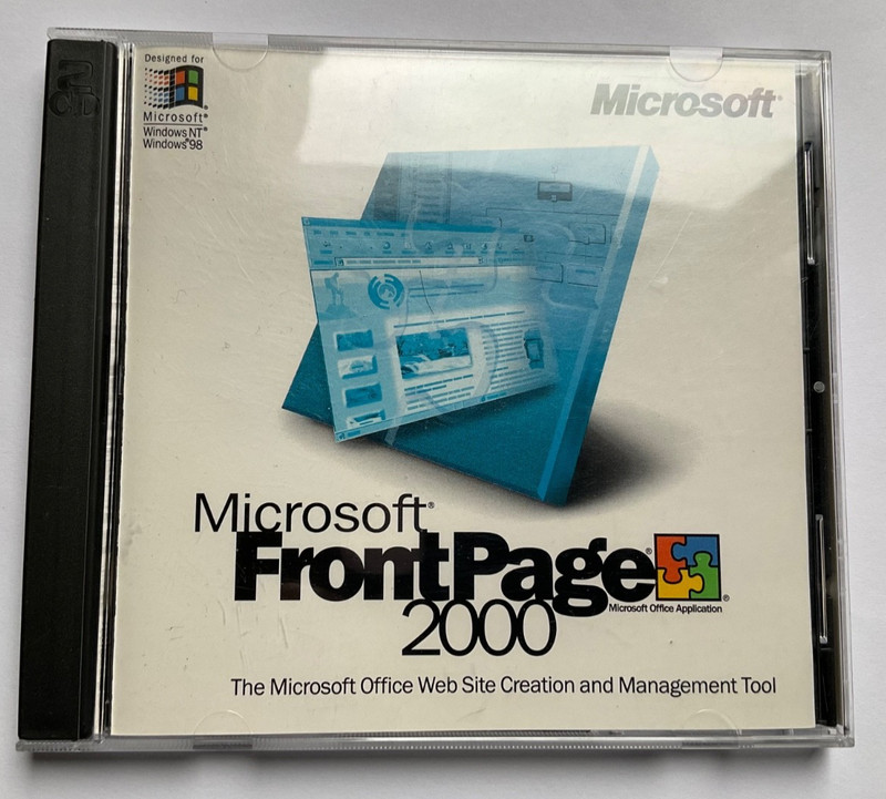 Microsoft FrontPage 2000 CD-ROM w/ Product Key | Two CD Set