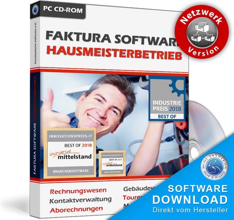 Janitorial software up to 10 computers in network server/client network solution IT