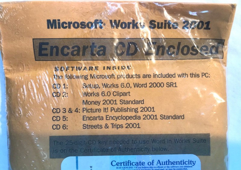 Microsoft Works Suite 2001, 6 CDs with product key, (NEW and SEALED) gallery