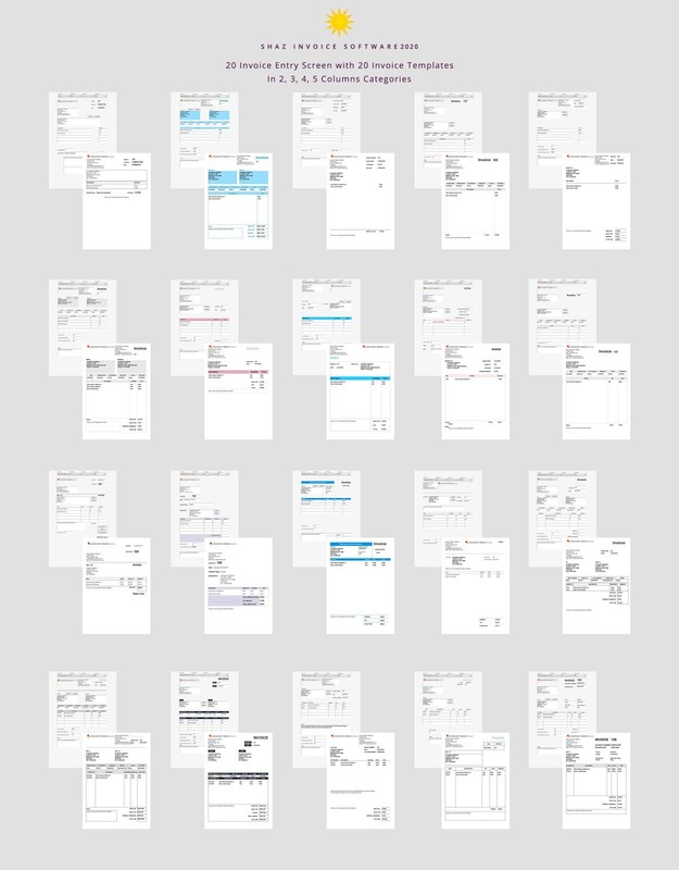 Shaz Invoice Software 2020 Small Business Billing App Forms Simple AT SOFT06 gallery