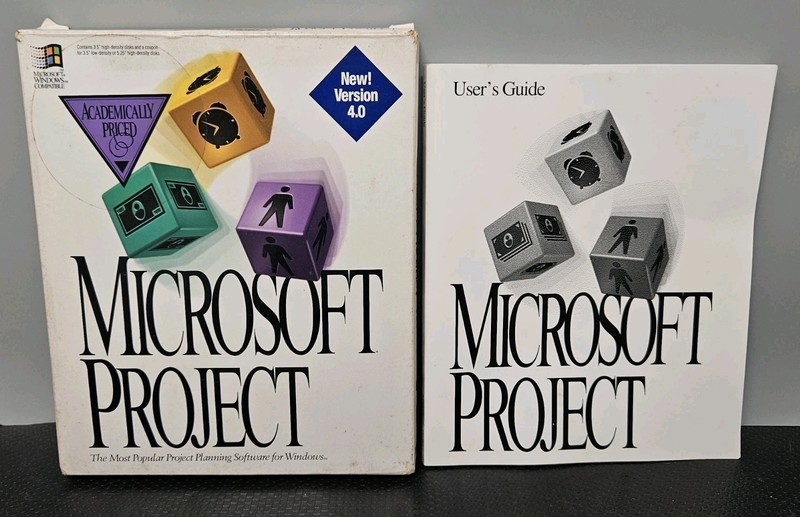 Windows Microsoft Project v4.0 Vintage Software 3.5" DISKETTES *Untested As-Is* gallery