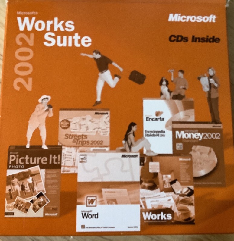 Microsoft Works Suite 2002 PC Cds Inside – Disc 1 To 5 Microsoft Works