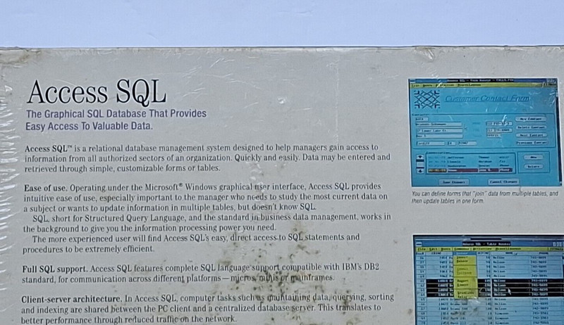 Software Products International Access SQL Graphical Database Vintage Sealed New gallery