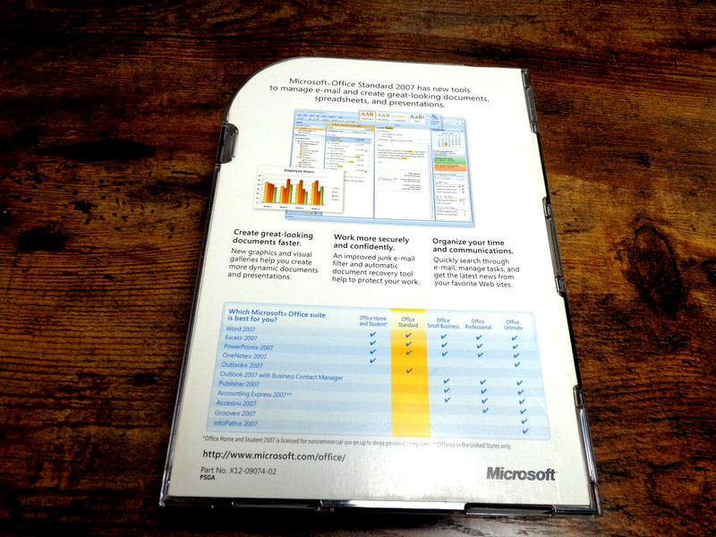 Microsoft Office Standard 2007 Word Excel Power Point Outlook Academic Use w KEY gallery