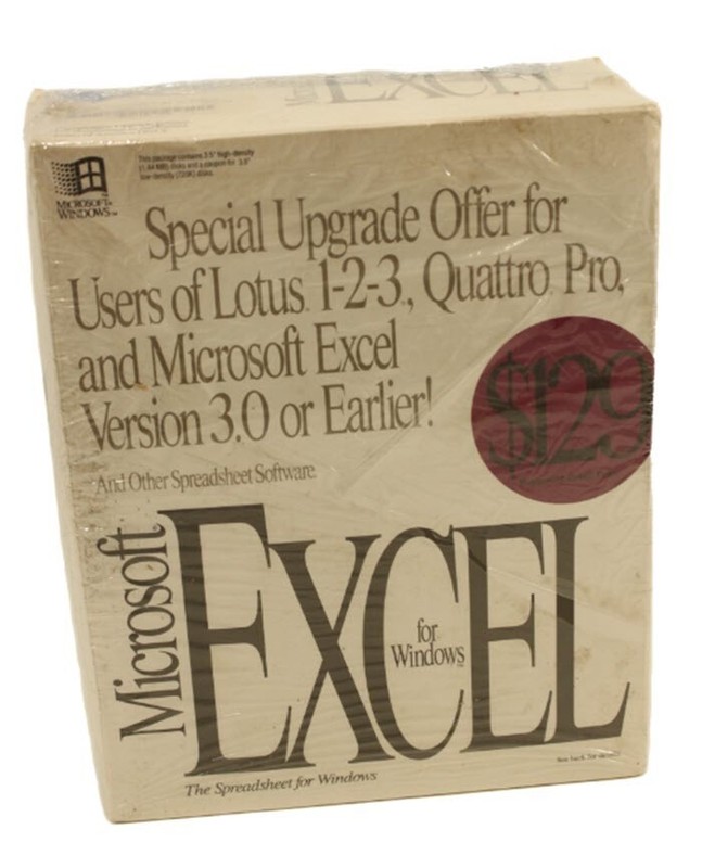 Microsoft Excel 3.0 or Earlier for Windows- Upgrade SW Pkg #28946 - 1992 Vintage