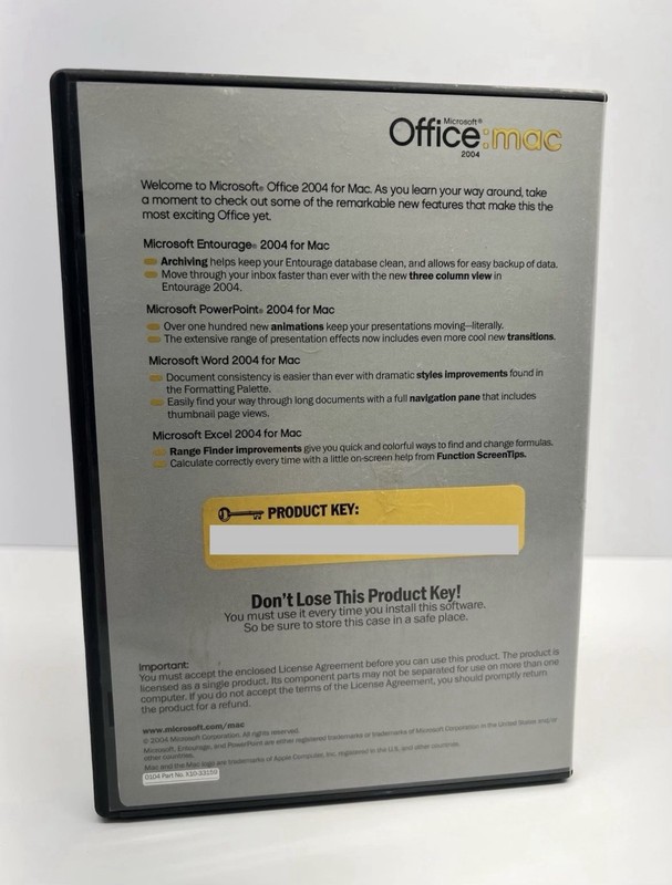 Microsoft Office Mac 2004 Word Powerpoint Excel Entourage Upgrade W/Product Key gallery