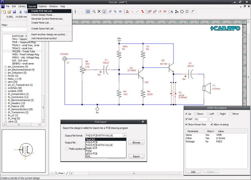 Electrical CAD Drawing Circuit Diagrams Maker TinyCAD PC Software DVD gallery
