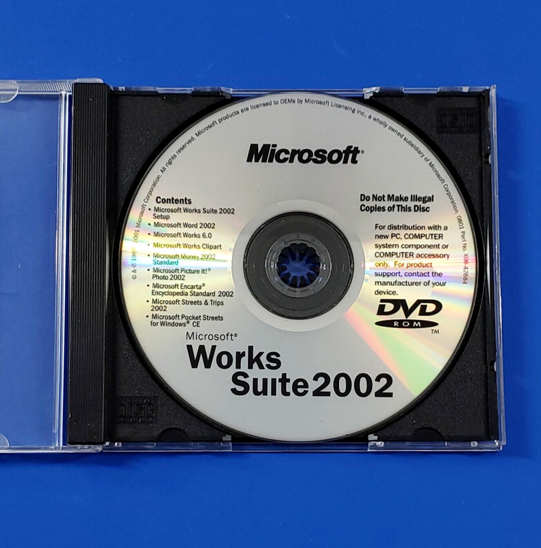 Vintage Microsoft Works Suite 2002 DVD ROM Word Clipart Money Encarta